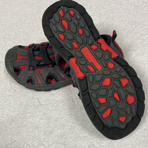 Merrell Hydro Size 2 Gray Red Outdoor Sport Hiking Water Sandals MC55688 - Picture 7 of 7
